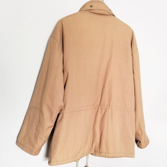 John Ashford Barn Jacket Chore Coat XL Leather Collar Utility Drawstrings Warm - Picture 15 of 16